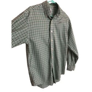 Brooks Brother’s Green Gingham Check Button Down Long Sleeve Supima Cotton No Ir